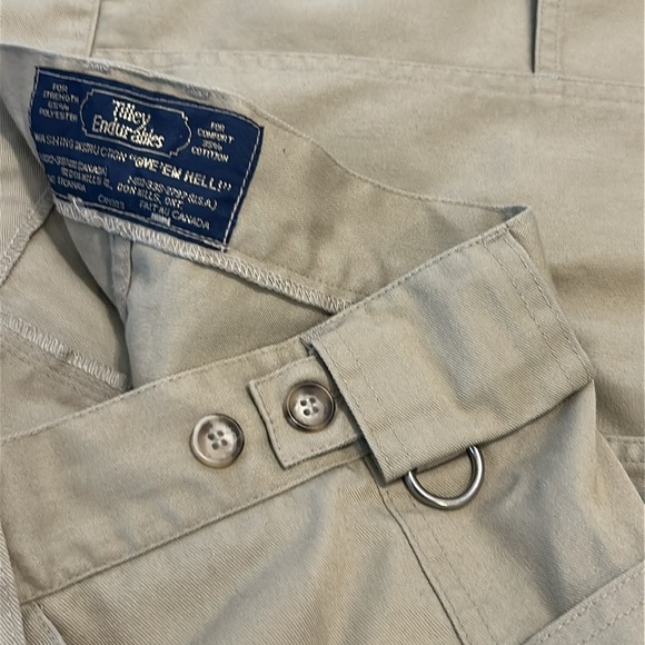 TILLEY ENDURABLES Vintage ‘Give Em Hell’ High Waist Cargo Travel Safari Shorts - Picture 14 of 15